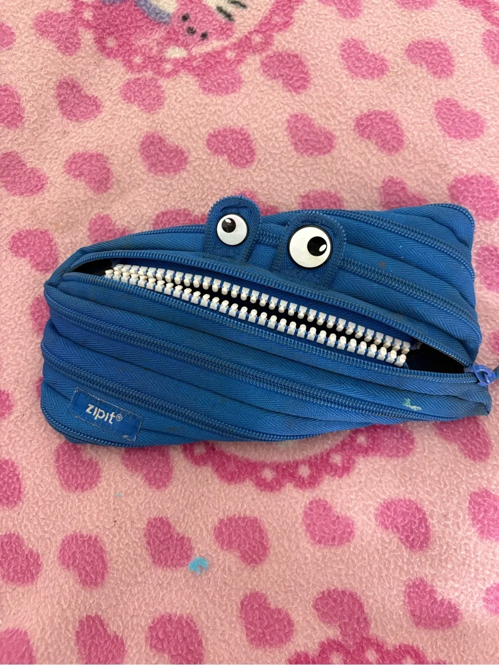 Kids Blue ZipIt Zipper Pencil Case with Playful Eye Detail